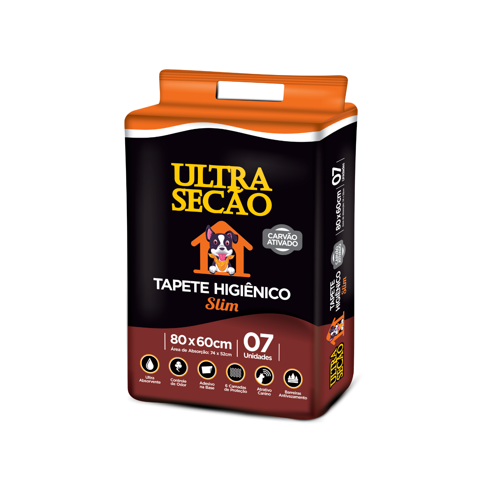 GREAT PETS TAPETE ULTRA SECÃO CARVÃO ATIVADO 7UN - 80X60CM