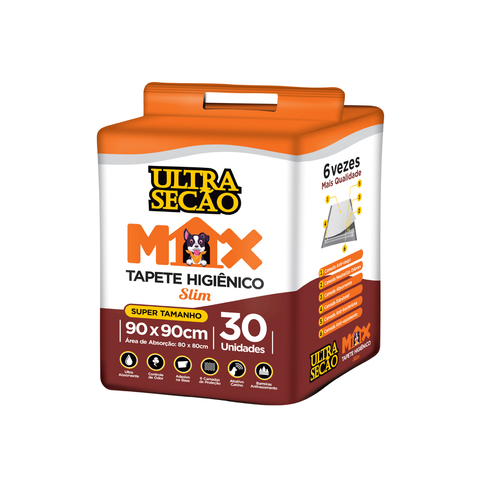 GREAT PETS TAPETE ULTRA SECÃO MAX BRANCO 30UN - 90X90CM