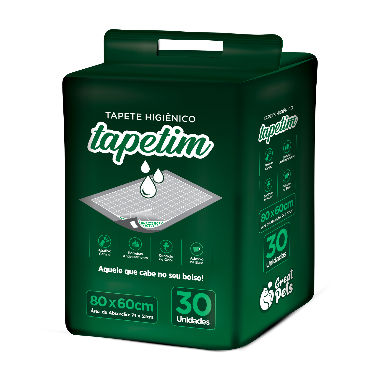 GREAT PETS TAPETE TAPETIM BRANCO 30UN - 60X60CM