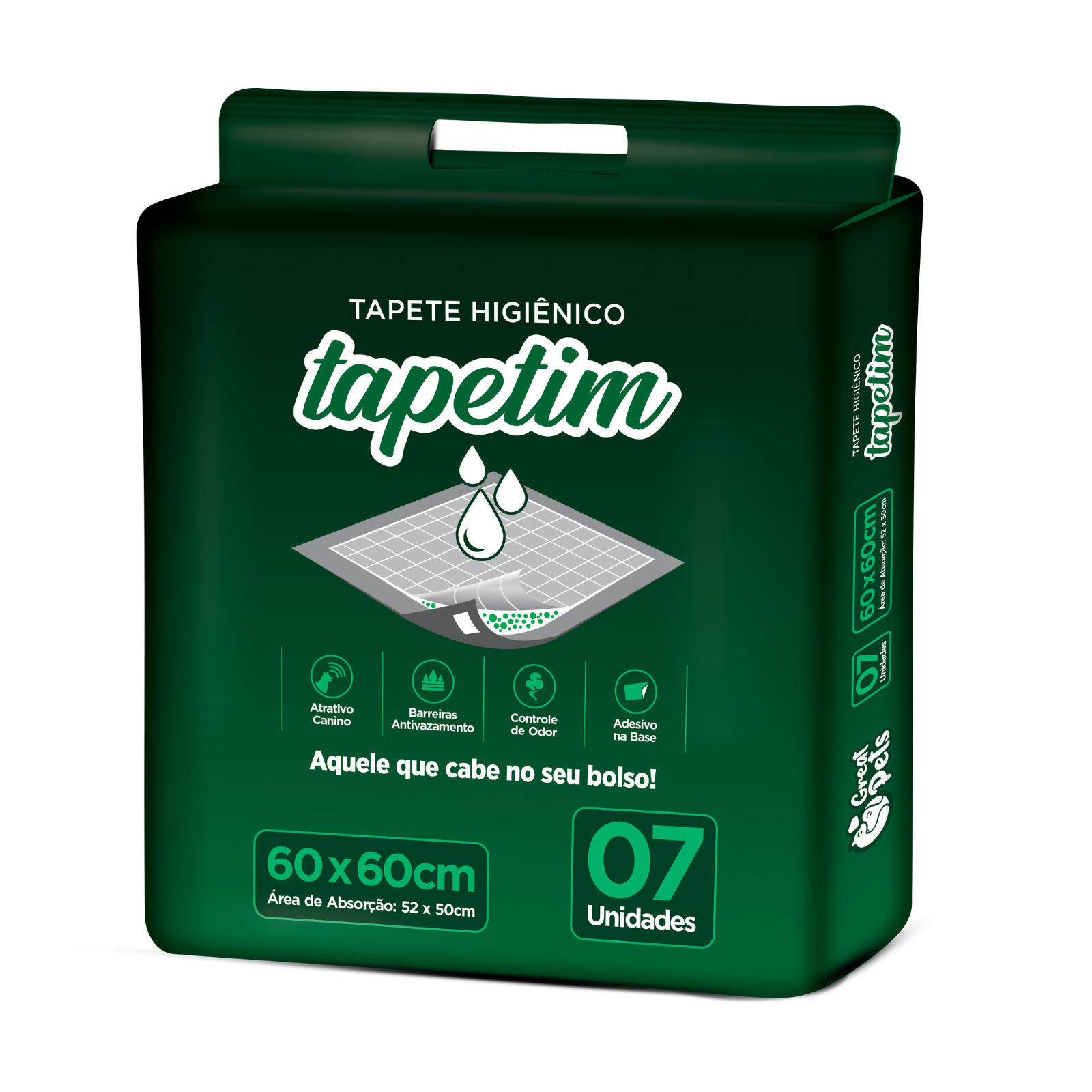 GREAT PETS TAPETE TAPETIM BRANCO 7UN - 60X60CM